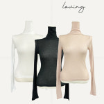 [국내제작] 하니 슬림 텐셀 스판 폴라 긴팔티 [텐셀 스판... 소프트 티셔츠 말라핏 겨울 출근룩 데일리룩 간절기 이너 무지 편안] : 보보어패럴주식회사