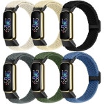 Fitbit Luxe와 호환되는 신축성 루프 밴드 6개, 조절 가능한 나일론 브레이디드 Luxe 스트랩 (여성용, 남성용) : 엠제이컴퍼니6B