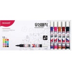 꾸미기 유성매직 12색 1P 컬러 둥근닙 펜 컬러 펜 네임 미술 필기 : 알뜰 추천 창고