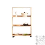 킵더업원 3단 3칸 고무나무 바퀴형 책장 H6408 책수납 작은책장 : 킵더업원