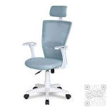 킵더업원 헤드 메쉬 체어 화이트 J1353 1인체어 사무실의자 : 킵더업원