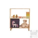 킵더업원 2단 2칸 고무나무 다리형 책장 H6401 안방책장 : 킵더업원