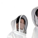 양봉복 상의 점퍼형 모자일체형 이중망사 메쉬소재 벌초작업 농장전용 장갑포함 화이트 : 지해리빙