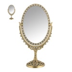 거울 타원 큐빅 (신주)탁상거울 미용거울 고급 : 놀꿈세번째