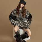 [딘트] J2945 믹스 패턴 벌룬 점퍼 : 딘트