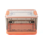 데일리홈 폴딩 리빙 수납박스 27L 접이식 옷정리 보관함 (오렌지·블랙 투톤) : 메아르샵