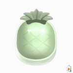 OS 파인애플 식기 그린 애견사료통 : 오렌지스완