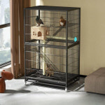 다람쥐 사육장 은신처 하우스 토끼집 놀이터 복층 600 2단 블랙 패키지 1 소형 반려동물용 : 바잉클러버