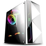컴퓨터케이스 본체 게이밍 케이스 미드 타워 ATXMATXITX PC 컴퓨터 USB 3.0USB 2.0 강화 유리 측면 패널 수냉식 지원 색상 흰색... 