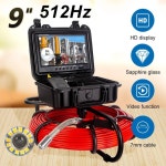 누수탐지기 파이프 검사 카메라 존데/송신기 + 셀프 레벨링 SYANSPAN 9 인치 HD1080P 스크린 하수도 배수 산업용 내시경 DVR 512Hz 20m... 