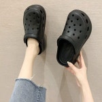 여성슬리퍼 샌들 크럭스 스크랩 젤리샌들 푹신한 쿠션 편안한 여름 슬립온 신발 : 영자의 선물