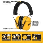 DEWALT DPG18 리듀서 패시브 귀마개 NRR28 청력 보호 조절 가능한 패딩 헤드밴드 및 : 블랙향기
