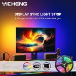 무드등 LED 몰입형 PC 배경 조명 스트립 USB RGBIC 컴퓨터 모니터 화면 컬러 동기화 스마트 소프트웨어 제어 앰비언트 램프 30leds : 아따마트
