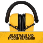 DEWALT DPG18 리듀서 패시브 귀마개 NRR28 청력 보호 조절 가능한 패딩 헤드밴드 및 : 블랙향기