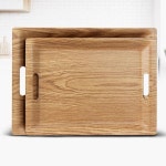 내추럴 핸들 쟁반 우드 손잡이 쟁반 트레이 대형 서빙 : 본사이 스토어