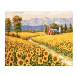 EAS DIY 명화그리기 유화 페인팅 해바라기 산책길 40X50 : 바른길쇼핑