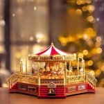 놀이공원 오르골 회전목마 음악 상자 인테리어용 단일상품 : 오로라픽-