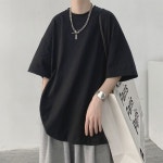 블랙 오버사이즈 무지 반팔티 남성용 기본 이너 블랙 S : 당군물류