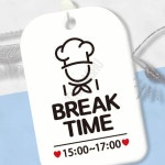 영업시간안내표지판 오후휴식시간표지 요리사 사각안내판 화이트 : 라사슈2