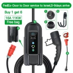전기차충전기 제어 Wallbox11kw EV 충전기 3 상 10m 7m 5mType2 IEC 621962 휴대용 8 10 13 16A 전기 자동차 용 10m add adaptors... 
