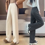 가을 겨울 기모 하이웨스트 여성 바지 밴딩와이드팬츠 : 이천트레이드 주식회사