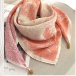 여성 삼각 스카프 체크 패턴 자석 원터치 목도리 데일리 출근 캐주얼 : 포미몰77