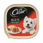 24개 100g 소프트 강아지 습식 사료 시저 쇠고기 캔 영양 가득 강아지 간식 부드러운 : MAINOBJET