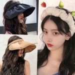 넓은 여자 썬 캡 헤어밴드 여성 썬 캡 돌돌이 : 인기가을봄겨울여름가성비추천