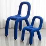 오네어 볼드체어 스툴 벤치 카페 인테리어의자 19번 블루 등받이있음 : 롤리돌리샵