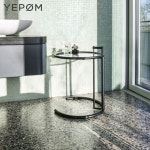 E10 A. 투명 유리 상판이 있는 크롬 프레임, A. 투명 유리 상판이 있는 크롬 프레임 : 쓰리비-3B