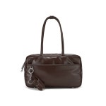 가죽 숄더백 볼링 토트백 데일리백(블랙 화이트 브라운) CryingCenter : 범스펫