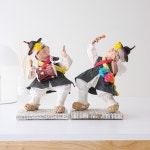 명품수공예 닥종이인형(사물놀이1쌍) 전통 한국기념품 외국인선물 : 박씨상방 스토어