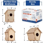 9개의 나무 새집과 윈드 차임 - 4세 를 위한 미술 및 공예 5세 6세 7세 8명 페인팅 키트가 포함된 벌크 세트 DIY 우드 버드 하우스 소년 소녀를... 