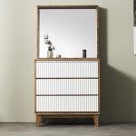 까사홈 지젤 템바보드 원목서랍장+거울 화장대 800 : 까사홈 가구갤러리