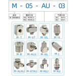 10pcs SMC 실린더 마이크로 퀵 트위스트 조인트 M-5HLH-6 스트레이트 스루 M-5H-4 직각 M-3HL/ALU-4 T/J/B : 이구상사