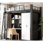 성인 벙커침대 철제 퀸사이즈 낮은 더블 동굴 M. 두껍고 굵은 버전  폭 0.9m 진주색 : 트랜드빌리지