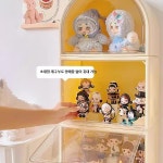 투명 아크릴 전시 케이스 피규어 진열장 인형 보관 쇼케이스 컬렉션 장식장 라운드탑 크림옐로우 : 어치브라이프타임