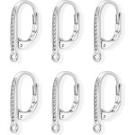 목걸이 연장줄 보조체인 목걸이 연장줄 팔찌 목걸이 연장줄 길이 스털링 실버 레버백 이어링 후크 6개 세트 하이포알레르기 프렌치 허기 후프... 