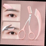 눈썹정리가위 반달형 숱치기 셀프미용 빗일체형 홈케어 눈썹손질 뷰티도구 : 재이재이팝