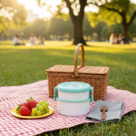 포차코 아이콘 포크 포함 2단 원형 도시락 소풍 직장 : 다락방문구