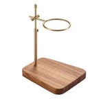 핸드드립 선반 서버 카페 커피 홀더 필터 버킷 용품 블랙 월넛 핸드 드립 거치대 : 플라이몰6