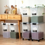 업소용 쌀통 대형 쌀보관통 밀가루통 보관함 A. 민트 그린  바퀴 포함 쌀 60근밀가루 : 라떼라뷰