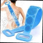 실리콘 등밀이 타월 셀프 샤워 때수건 목욕 바디스크럽 각질제거 손잡이 : 토리앤