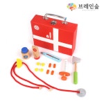 브레인숲 원목 병원놀이 가방세트 유치원 어린이집 학원 교습 교구 단체 창의력 : 마켓디에이알