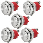 자동차, 선박 또는 해상용 5Pcs SPST 푸시 스테인리스 5Amp 1NO 순간 버튼 AC/DC IP68 19mm 5V-250V 스틸 방수 스위치 하이탑 : Maybe Mall