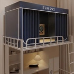 난방텐트 슈퍼 싱글 모기장 2층침대 기숙사 사각 학생 A. 보관백 타입 크라운 키튼5면 쉐이딩브라켓, A. 두꺼운 페인트 브래킷 0.9m 상단 3... 