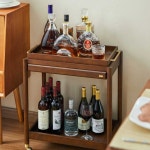 미드센츄리트롤리 원목트롤리 서빙카트 우드 월넛 : 주식회사룸바이브