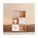 H6376 3단 6칸 고무나무 바퀴형 책장 1color : 우수생활