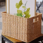 백군디자인 라탄짜임 사각바구니 44x30cm 내추럴 심플바구니 : 백seller