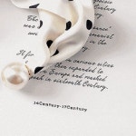 실크 스카프 도트 패턴 진주 자석 마그네틱 봄가을 사계절 목걸이 액세서리 : 토리앤